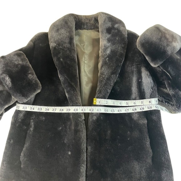 Vintage Kerrybrooke 50s Coat Womens L Gray Fur Sears Roebuck Plush Winter Warm - Picture 13 of 15